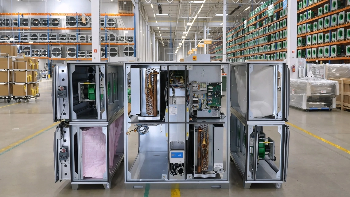 MyCond BreezMe HP internal structure heat pump unit production