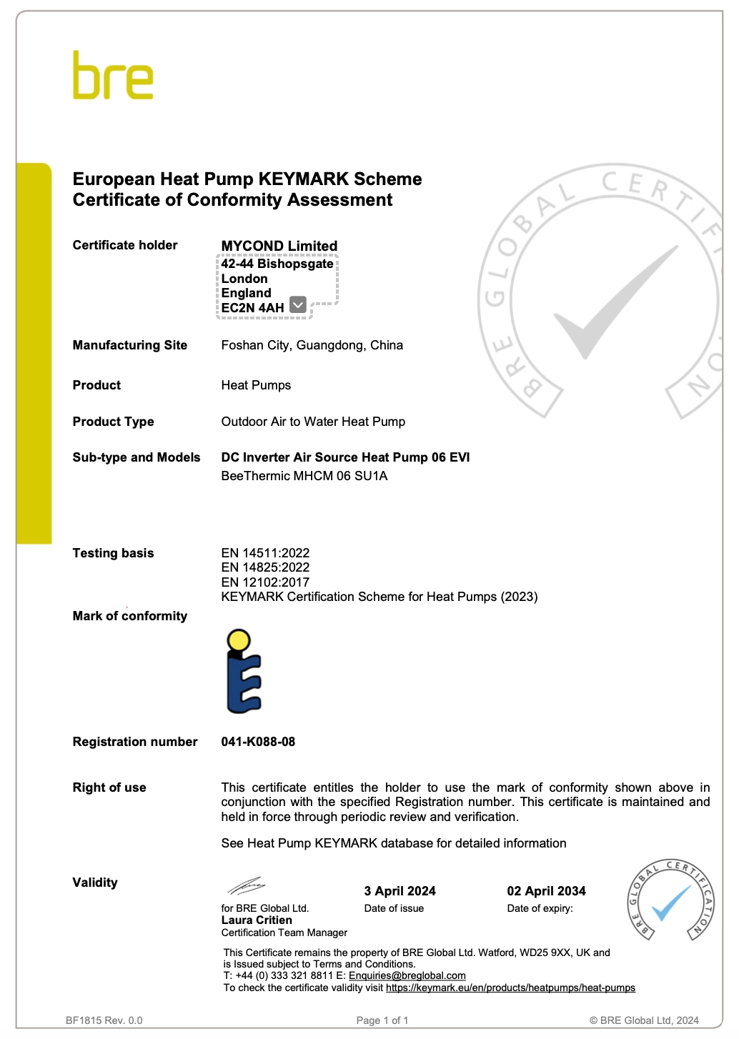Monoblock heat pump from the MyCond  BeeThermic series.