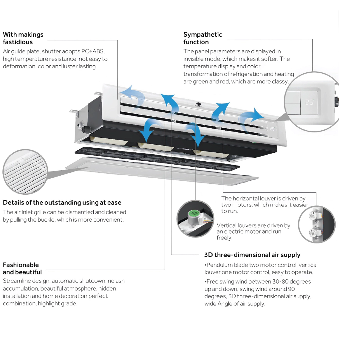 MyCond Low ESP slim duct 3D air flow and hidden display