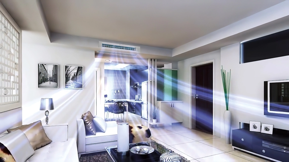 MyCond Low ESP slim duct concealed installation in the interior of the room