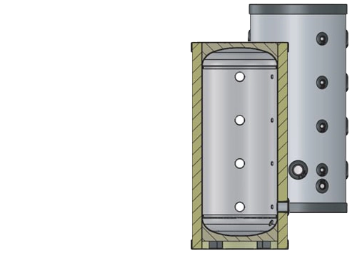MyCond MBT 80 & MBT 100 Diagram of buffer tank showcasing energy optimization.